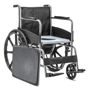 2 in 1 foldable commode wheelchair